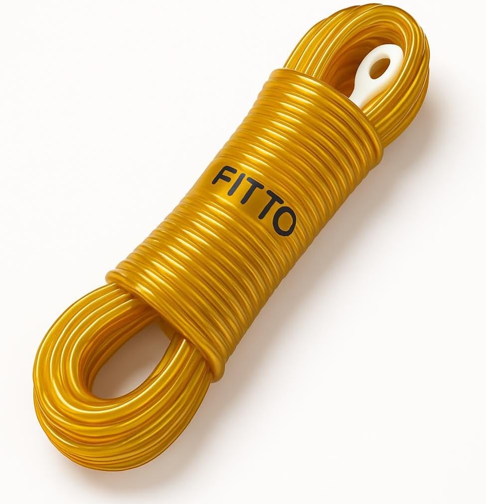 120 Pieces 20m Steel Core Washing Lines (3.5mm Thick Yellow Clothesline with Durable PVC Coating for Extra Strength)