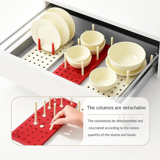 Multipurpose Expandable Drawer Rack – Cream & Red