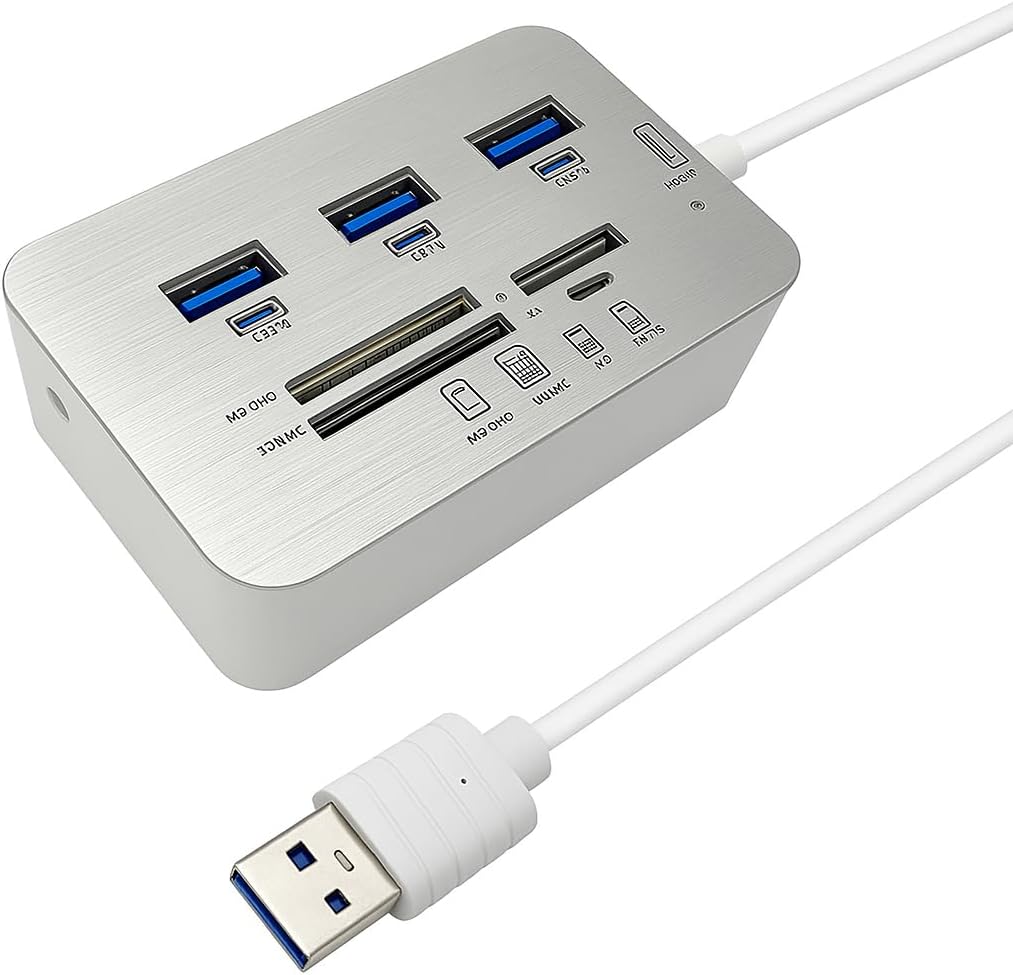 3 Ports USB Hub & Multi Memory Card Reader for MS, Micro SD, SD/MMC, M2, TF Card