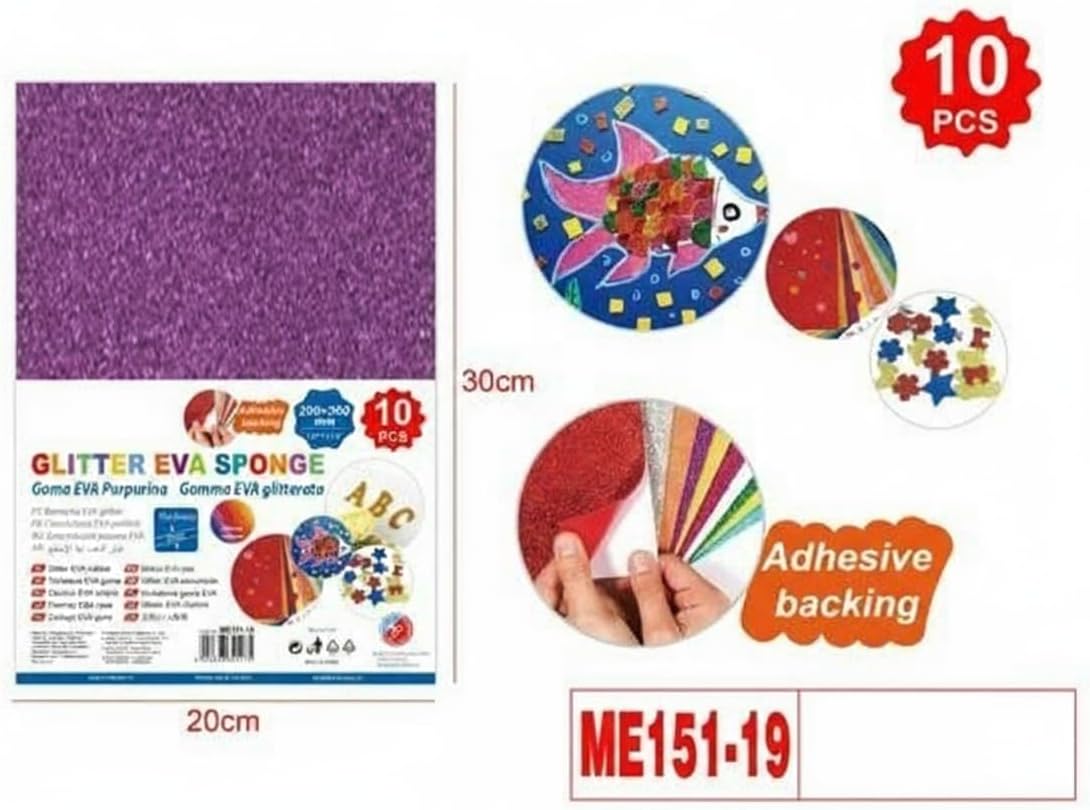 96 Pieces GLIT EVA Foam Sponge Sticker Sheets 10 Pack A4 Sizes (21cm x 29.7cm Rose Color for Crafts and DIY Projects)