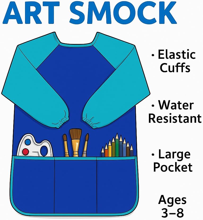 96 Pieces Painting Apron Medium Assorted Colors for Kids and Adults (Art Smock – Craft Apron – Waterproof – Adjustable)