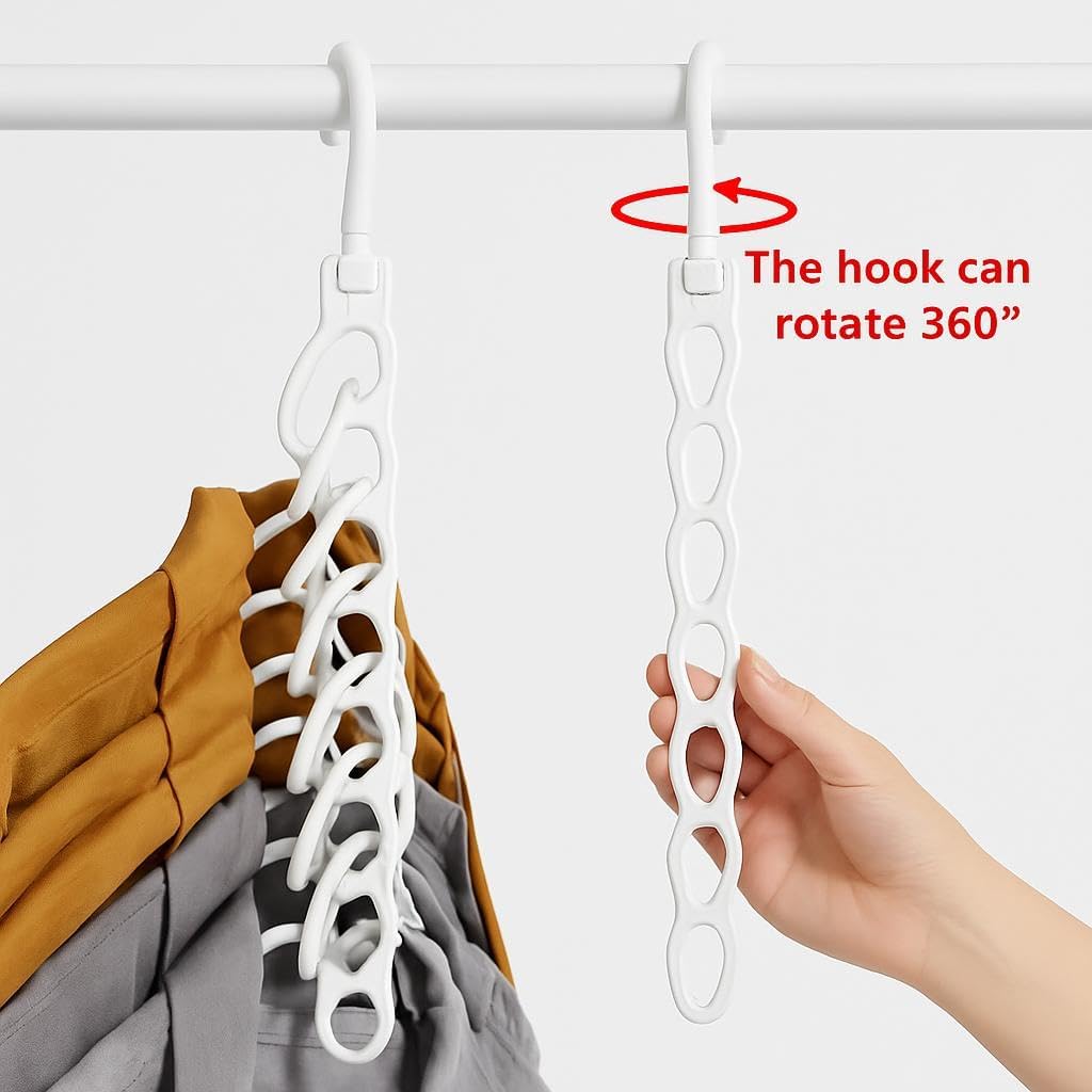 240 Pieces Vertical Clothes Racks (44cm Space-Saving Design – 360° Rotating Hook – PP Material – Set of 2)