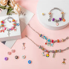 72 Pieces 130-Piece Bracelet and Pendant Making Kits with Premium Metal and Glass Pendants - DIY Jewelry Craft Set