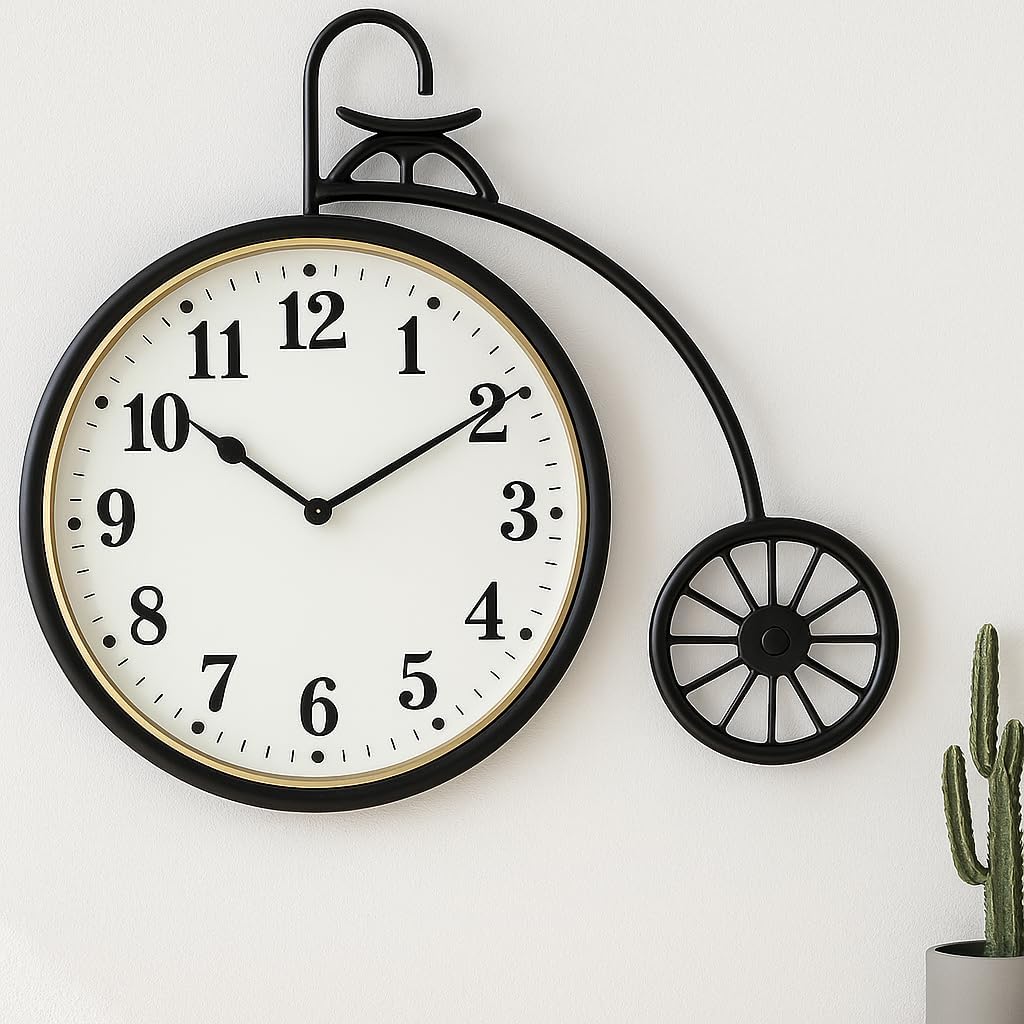 60 Pieces Cycle Model Wall Clocks (12-Inch Decorative Bicycle Design Wall Clock – Unique Vintage Style Clock with Silent Non-Ticking Quartz Movement – Ideal for Living Room – Bedroom – Kitchen Decor)