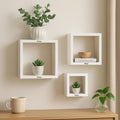 48 Pieces Wall Shelves Cube 3Pcs Sets (White for Home and Office Storage)