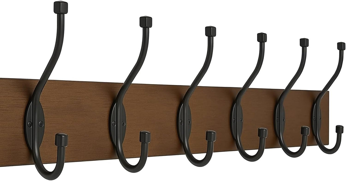120 Pieces Wall-Mounted Farmhouse Coat Racks (5 Hook Barnwood Coat Storage for Entryway – Bedroom – and More)