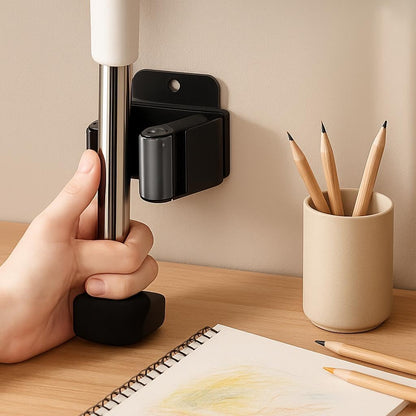 5/1Pcs Self-Adhesive Mop Holder Clips - Stainless Steel Drilling Broom Mop Holder Rack for Home Organization, Wall Mounted, Heavy Duty, Space-Saving Solution for Mops, Brooms, and Tools