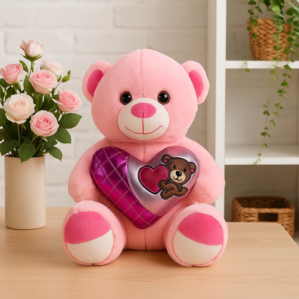 96 Pieces Pink Teddy Bear Plush Toys (30cm - Soft & Cuddly Stuffed Animal – Adorable Gift for Kids – Babies – Girls – Boys - Perfect for Hugging – Snuggling – Birthday Present – Nursery Decoration)