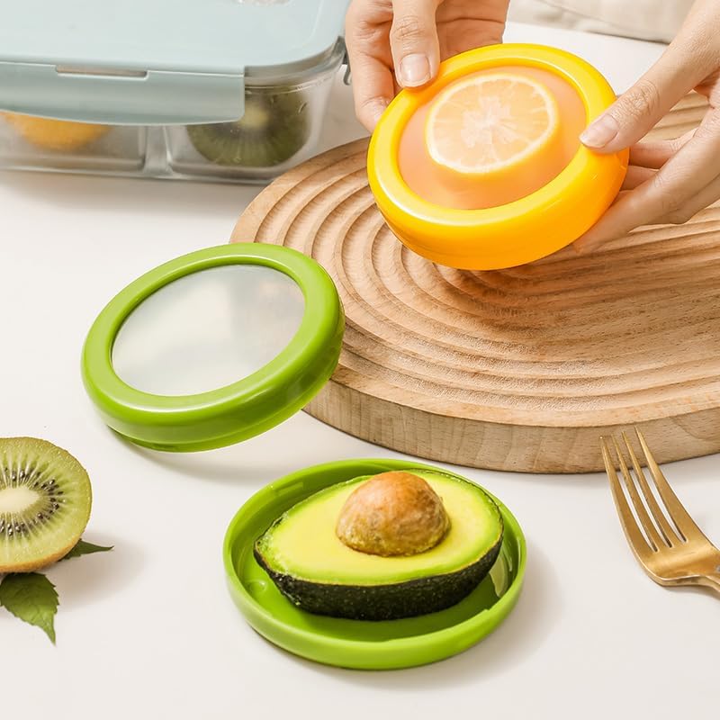 144 Pieces Stretchable Fruit Crispers (Airtight Silicone Seal – Pack of 1 – Yellow/Green)