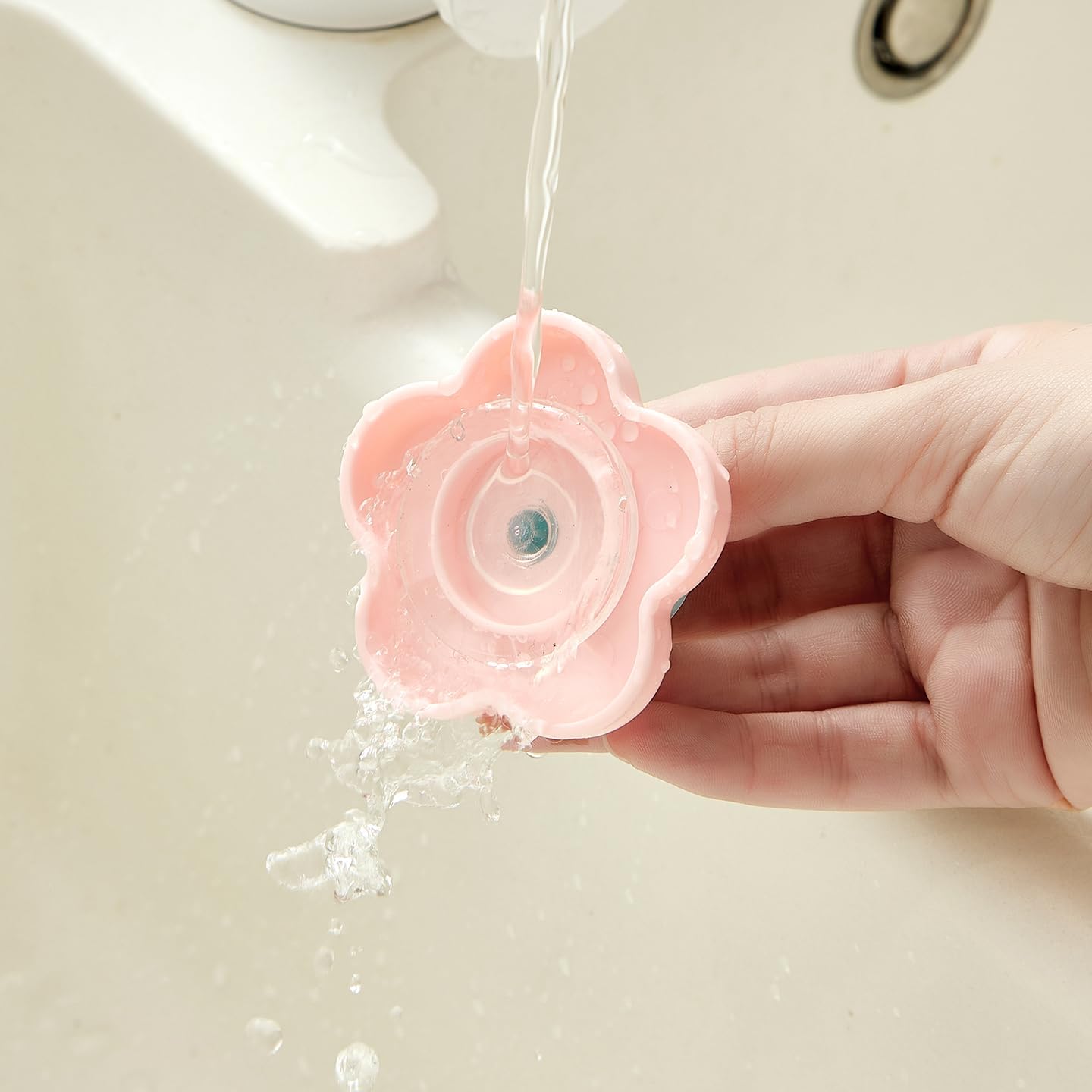 Flower Suction Cup Hook – Decorative Rose Pink Design