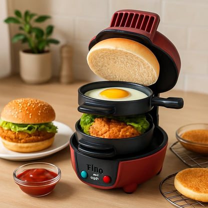 Heavy-Duty Grill Press & Burger Patty Maker for Home and Commercial Use, Red