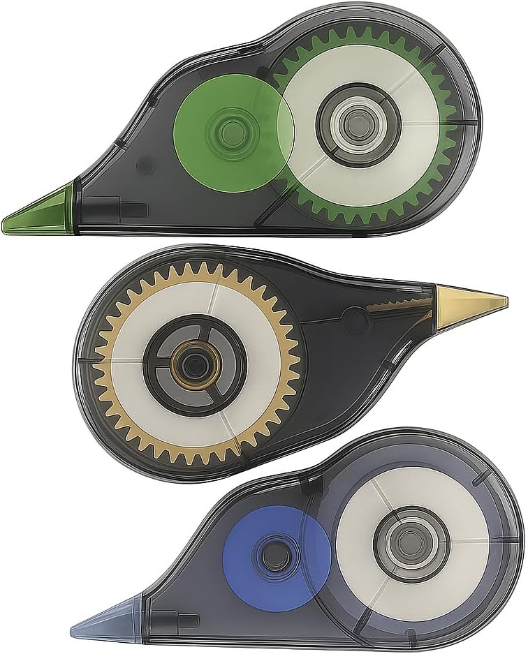 96 Pieces Correction Tape 3 Packs (10.4cm Assorted Colors – 8m White Correction Tape)