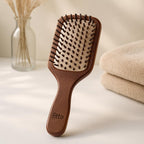 96 Pieces Wooden Paddle Hair Brushes for Smooth Detangling (Eco-Friendly Design for Men and Women – Brown)