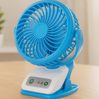 72 Pieces Battery Operated Clip on Stroller Fans (Portable Mini Desk Fan – Rechargeable – Blue)