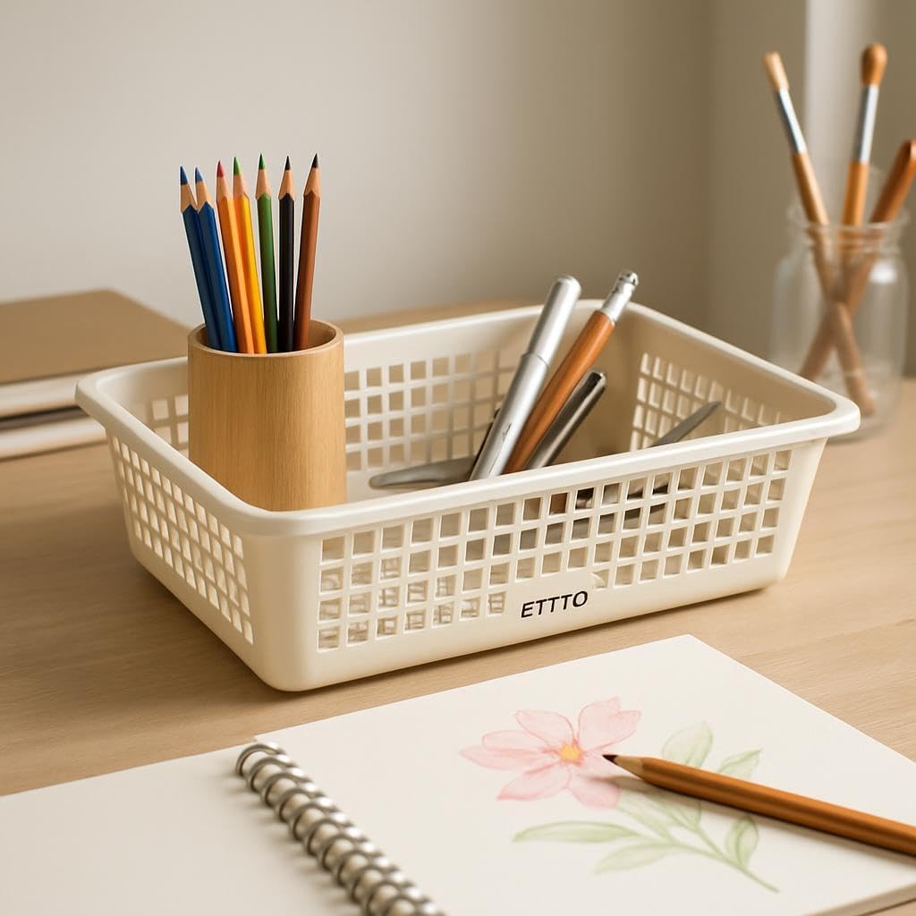 Mini Storage Basket Small – Off White Fruit Tray for Washing, Storing, and Serving, Easy Drainage, Nestable, Food Safe