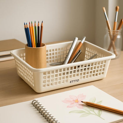 Mini Storage Basket Small – Off White Fruit Tray for Washing, Storing, and Serving, Easy Drainage, Nestable, Food Safe