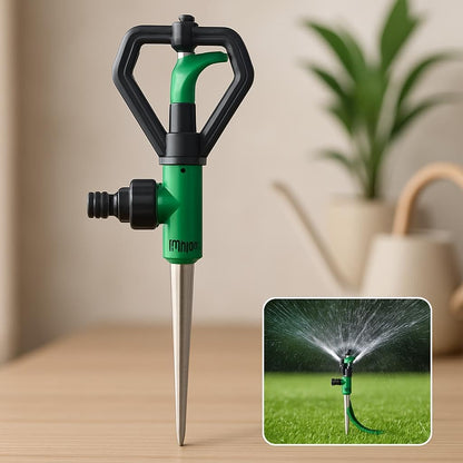 Adjustable Impulse Sprinkler with Metal Spike for Garden and Lawn Watering