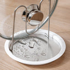 96 Pieces Pot Lid Holders (Stainless Steel & PP – White – Round Design)