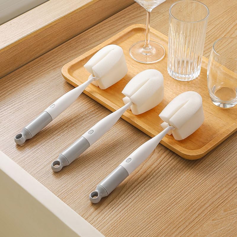 144 Pieces Three in One Cup Brushes (Sponch Brush – Twist Crevice Brush – and Beveled Brush head)