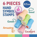 120 Pieces 6 Pieces Hand Symbols Stamps (25mm for Crafting & Office Use)