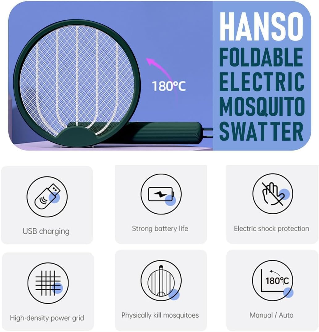 96 Pieces Eco-Friendly Bug Zapper Racket - 2-in-1 Electric Fly Swatters (High Voltage Mosquito Killer – USB Rechargeable – Outdoor & Indoor Use – Effective Insect Control)