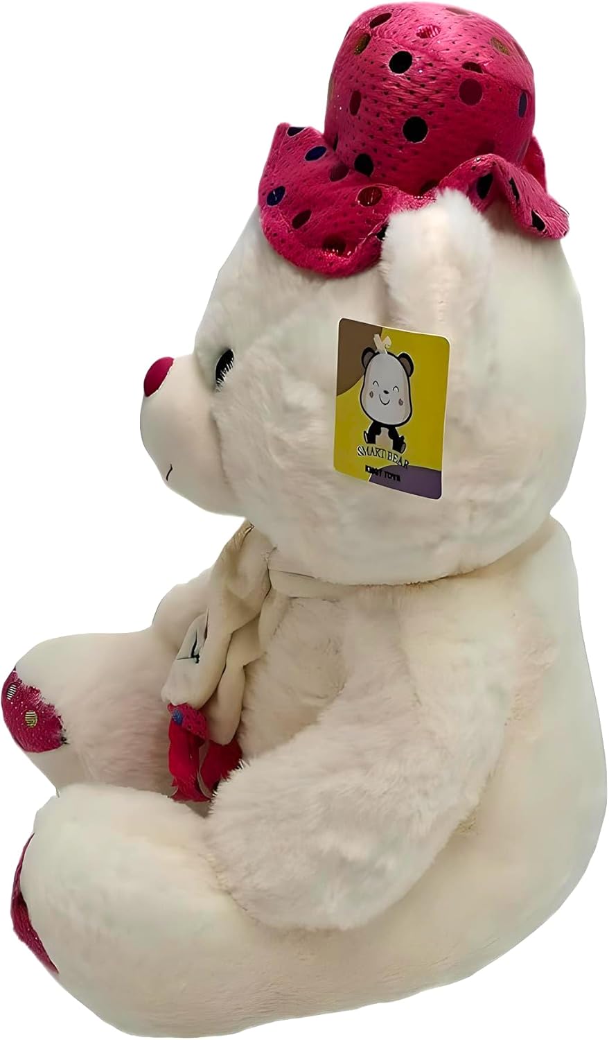 72 Pieces White & Pink Teddy Bears with Cap (35cm)