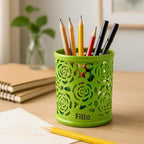 144 Pieces Green Pen Holder Round Desk Organizers (8x9cm)