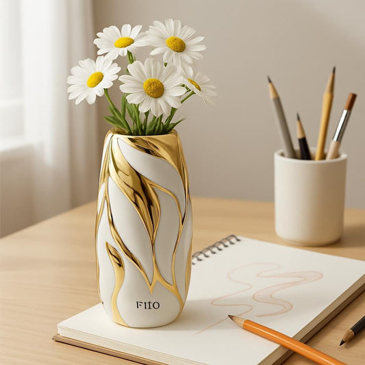 Contemporary Ceramic Flower Vase 9x21cm Home Decor Accent