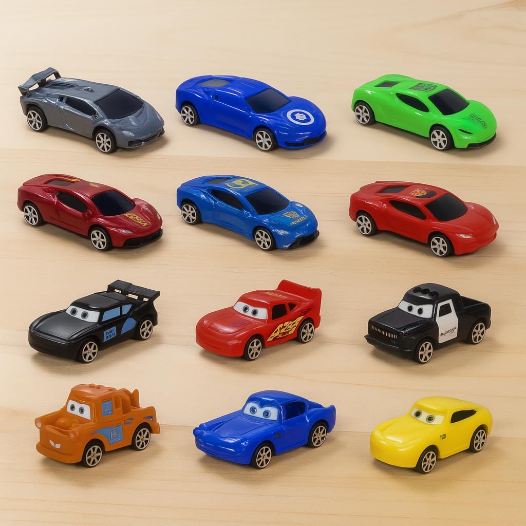 96 Pieces 12 Pieces Mini Cars Toy Sets for Kids - Colorful Die-Cast Vehicles (Perfect for Birthday Gifts – Party Favors – Collectible Car Toys – Ideal for Boys and Girls Ages 3+)