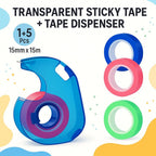 120 Pieces 5 Pieces Transparent Tapes with 1 Tape Dispenser (Assorted Colors)
