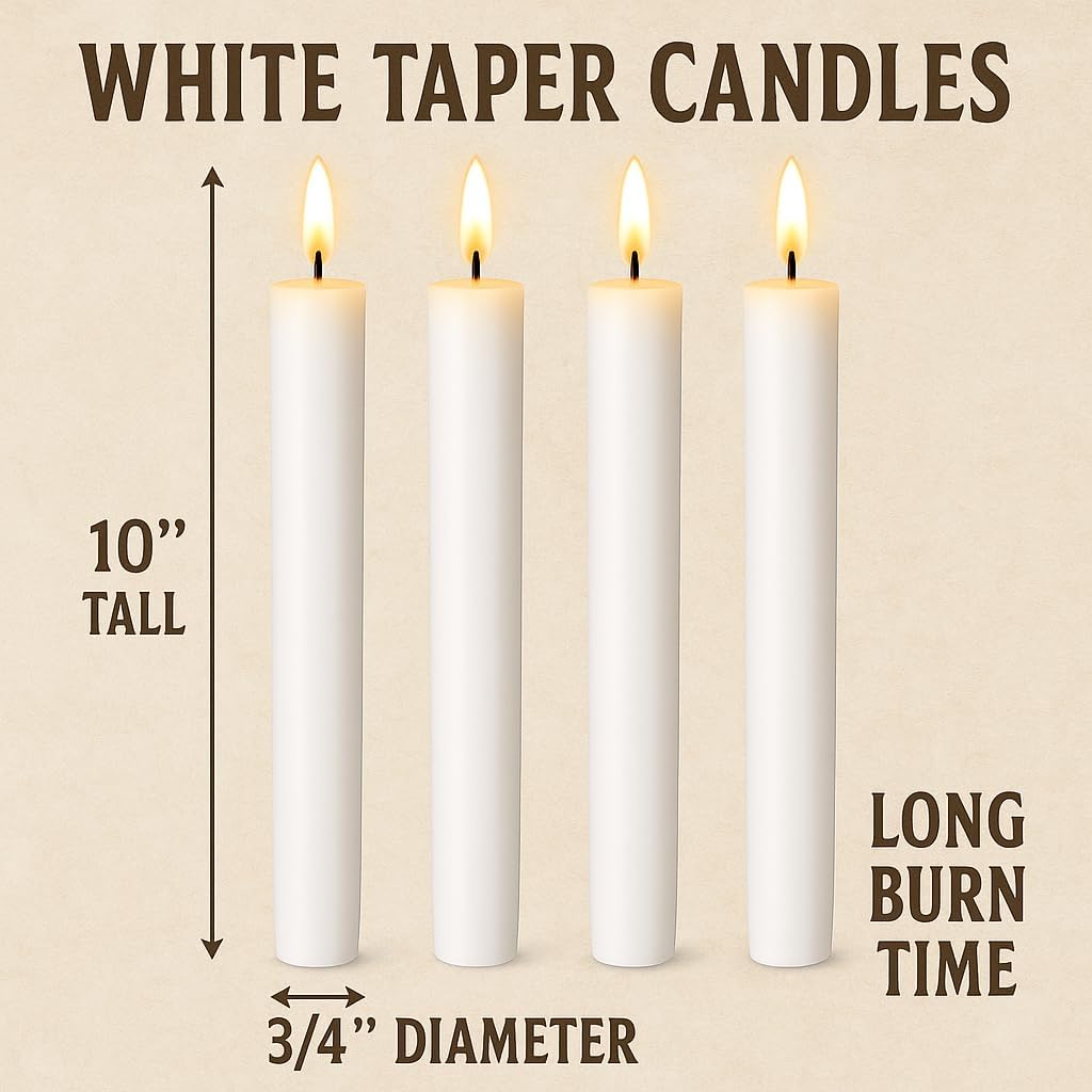 Battery Operated Plastic LED Candles 25 cm Beige – Flameless, Safe, Decorative & Long Lasting, pack of 12pcs