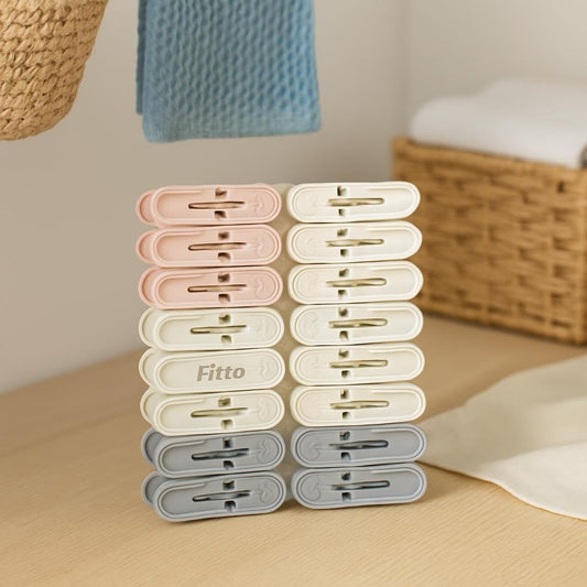 Plastic Cloth Pins, 20 Pieces - Multicolour for Laundry and Crafts