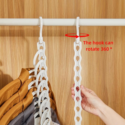 Vertical Clothes Rack – 44cm Space-Saving Design – 360° Rotating Hook – PP Material – Set of 6