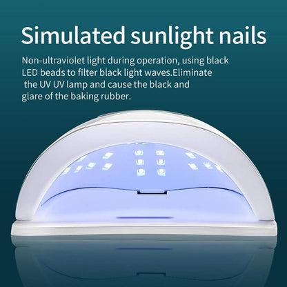 54W UV LED Nail Lamp – Professional Sunlight Nail Dryer for Fingernails & Toenails with Timer and LCD Screen
