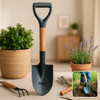 96 Pieces Metal Blade Shovels with Wooden Handle and D-Grip for Gardening