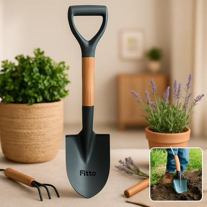 Metal Blade Shovel with Wooden Handle and D-Grip for Gardening