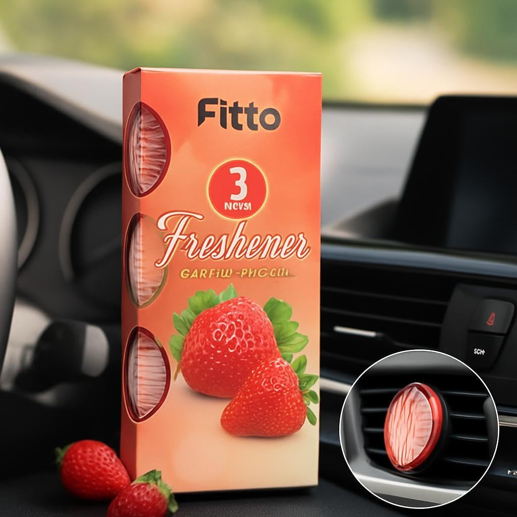 120 Pieces Car Air Freshener Strawberry Scent Pack ofs (3 Long Lasting Hanging Perfume for Car Interior)