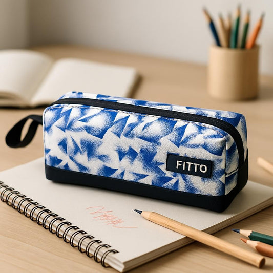 Blue Pencil Pouch, 20.5x6.5x5cm, Trendy Stationery Bag