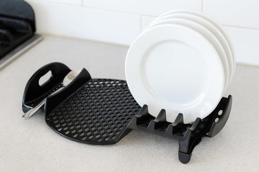 Multi-Purpose Compy Dish Rack – Stylish Black Kitchen Organizer for Efficient Drying, Draining, and Storage of Dishes, Pots, and Utensils – Space-Saving Design for Home & Office