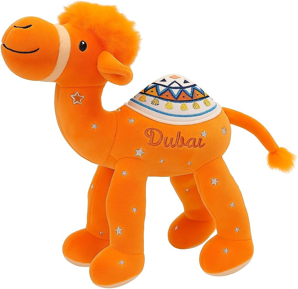 Orange Camel 20 cm Figurine - Decorative Camel Sculpture for Home, Office, Living Room