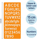 240 Pieces Lettering Templates (15cm Orange - Upper & Lower Case Letters and Numbers)