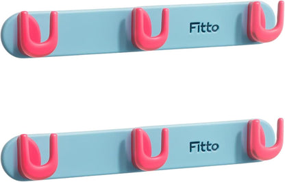 Wall-Mounted Slipper Rack – White & Pink – Large Size – 3 Hooks Design - Pack of 2– Holds 6 Pairs
