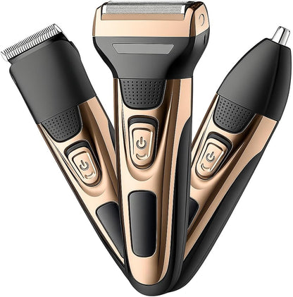 Nose Hair Trimmer, 3 In 1 Grooming Kit, Multifunctional, Double Blade, Electric Shaver