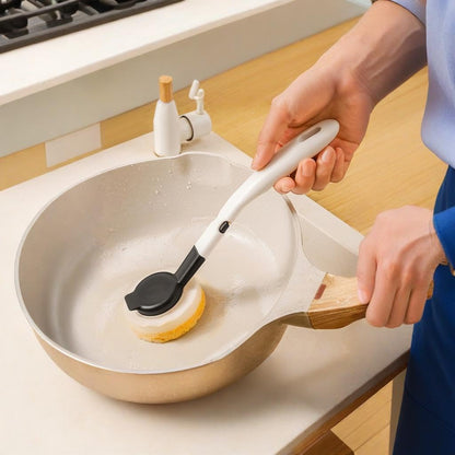 Long Handled Wood Pulp Cotton Pot Brush – Ergonomic Design