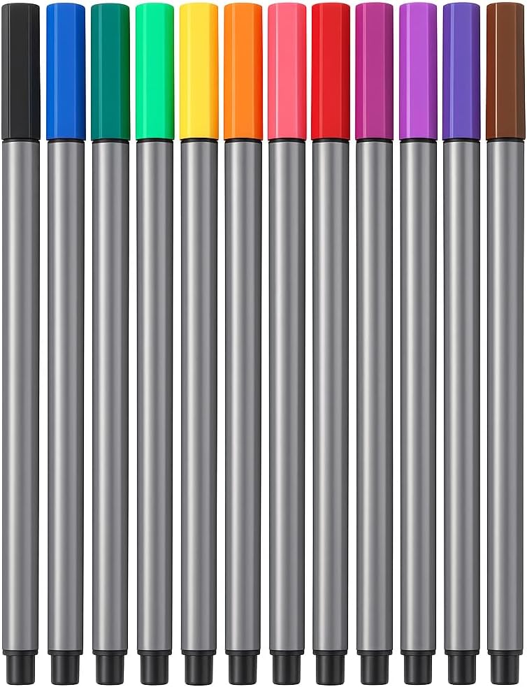 96 Pieces 12 Pieces (0.4mm Markers 16cm Assorted Colors for Crafts – Art & Office)