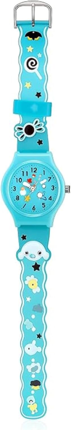 Light Blue Analog Cartoon 3D Castle Princess Wrist Watch