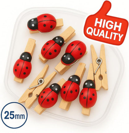 10 Pieces Wooden Clothespins 25mm for Laundry Drying