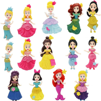 12-Piece Princess Doll Set – Soft Glue Dolls for Girls, Perfect for Pretend Play, Dance & Dress-Up, Princess-Themed Toy Set, Ideal Gift for Kids Ages 3+.