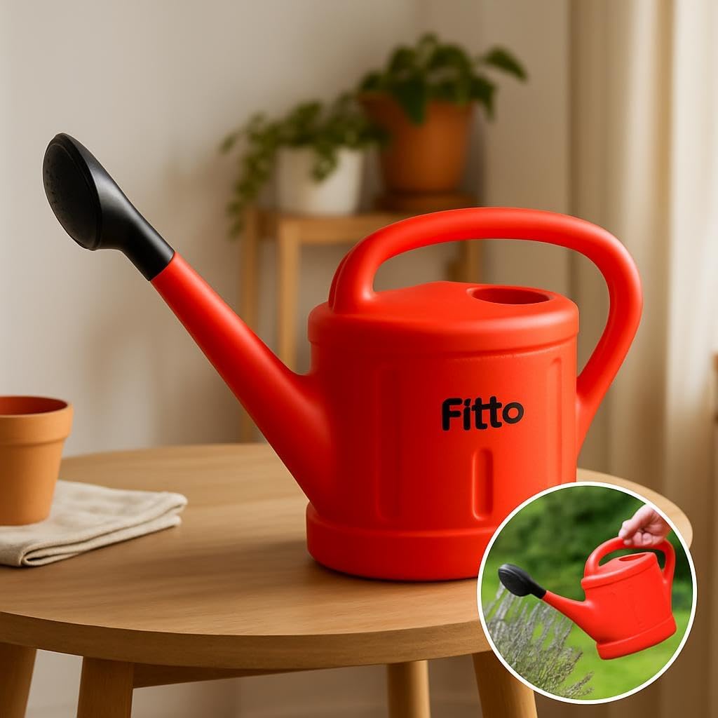 72 Pieces Bright Red Plastic Watering Cans with Long Spout - (6L Capacity)