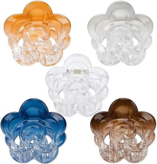 Flower Design Decorative Hair Clips for Women, Pack of 5, Assorted Styles